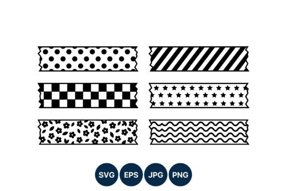 Black White Decorative Tape Strips: A Brand Designer’s Take on a Versatile Graphic Asset