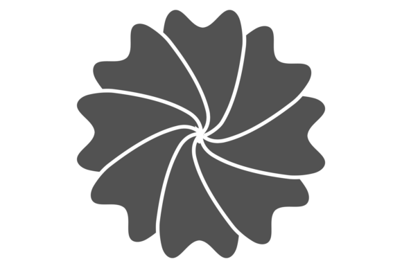 Blossom Black Icon: A Bold Botanical Embroidery Design