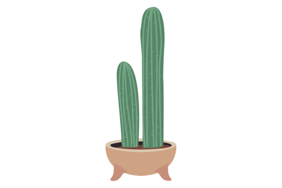 Cactus Pot Graphics for Modern Botany-Themed Blog Design