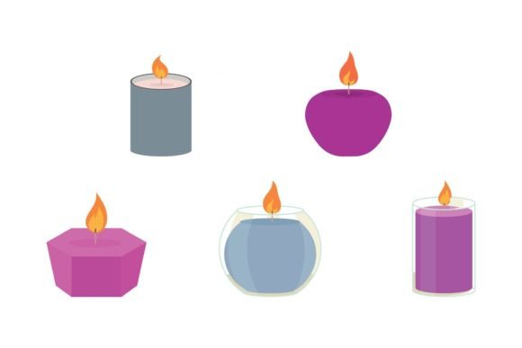Candle Flat Decorative Graphics: A Versatile Illustration for Crafters and Small Businesses