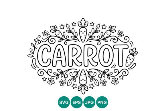 Carrot Calligraphy Floral Decorative: A Versatile Graphic for Handmade Creations