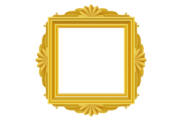 Classic Golden Frame. Decorative Rococo for Premium Branding and Marketing Graphics