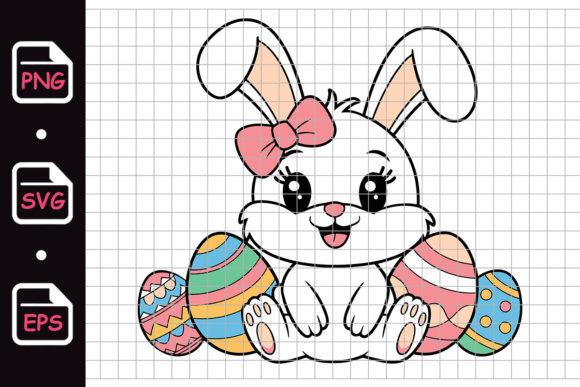 Cute Easter Bunny Illustration for Graphics and Themed Design Projects