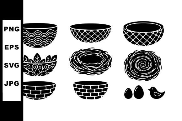Decorative and Rustic Black Silhouette N: Graphics for Natural-Themed Projects