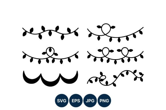 Decorative Black String Lights: A Graphic Design Asset for Elegant Branding and Packaging