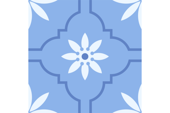Decorative Blue Square Motif: A Versatile Graphic for Handmade Projects