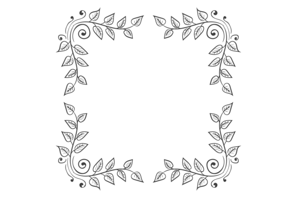 Decorative Botanical Frame with Ornate F: A Versatile Illustration for Creative Projects