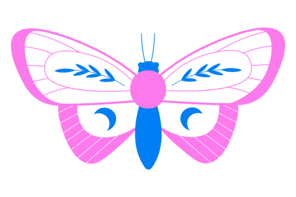 Decorative Butterfly. Cute Night Moth Co – A Versatile Graphic Design Asset