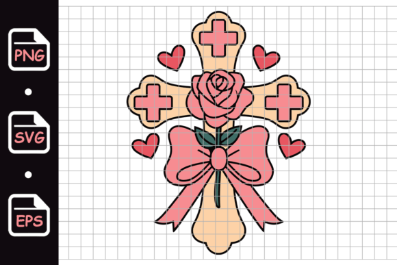 Decorative Cross with Rose and Hearts: A Brand Designer’s Take on This Illustration Asset
