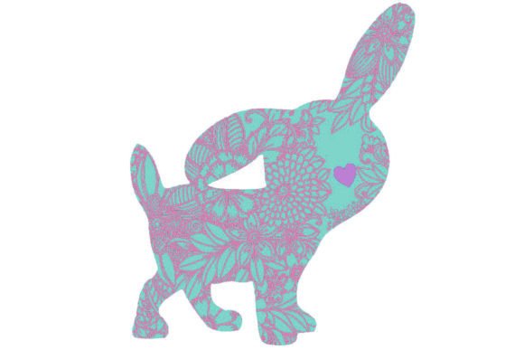 Decorative Cute Bunny Cut Files: A Versatile Graphics Freebie for Branding