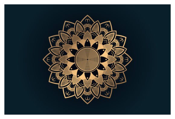 Decorative Golden Mandala Background: A Versatile Graphics Asset for Content Creators