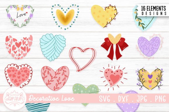 Decorative Heart Clipart Sticker Bundle: A Graphics Boost for Branding
