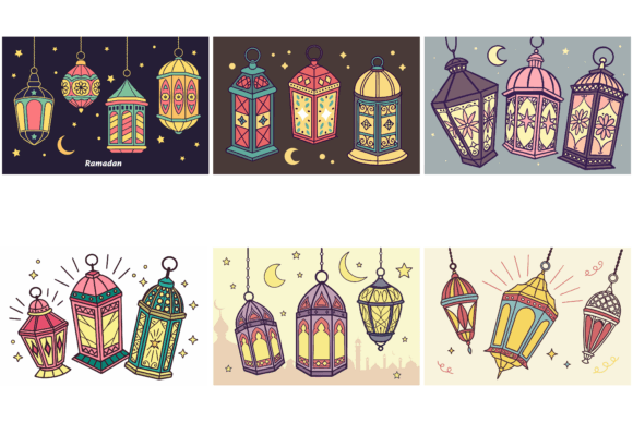 Decorative Ramadan Lanterns Graphics for Real Crafting Projects