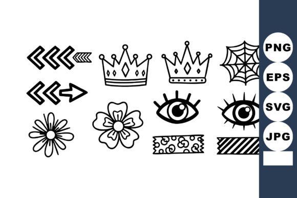 Decorative Simple Black Line Art Icons I: Graphics for Modern Branding