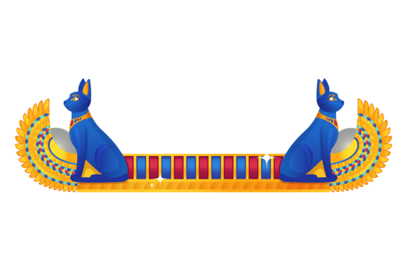 Egyptian Cat God Decorative Border Carto: A Graphics Review for Digital Sellers
