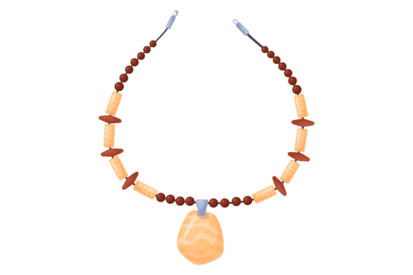 Gemstone Necklace Illustrations: Ethnic Style Graphics for Branding & Marketing