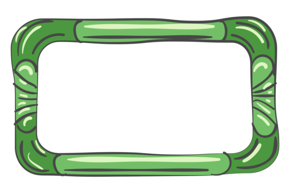 Green Decorative Doodle Frame: A Versatile Illustration for Local Business Branding