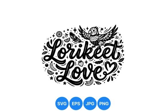 Lorikeet Love Vector Art: A Whimsical Graphic for Tropical Branding