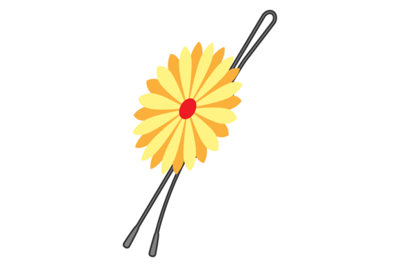 Metal Hairpin with Flower: A Versatile Graphic for Local Branding and Packaging