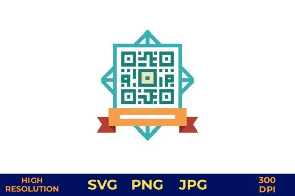 QR Code on Decorative Award Ribbon: A Versatile Graphic Design Asset for Local Branding