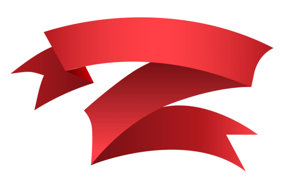 Red Silk Ribbon Decorative Banner Flag: A Versatile Graphic Design Asset for Creative Projects