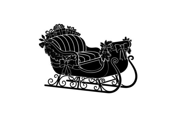 Silhouette of a Decorative Sleigh with F – A Versatile Graphic for Crafters