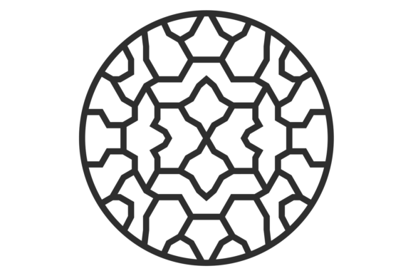 Stylized Round Ornament for Commercial Graphics and Illustrations