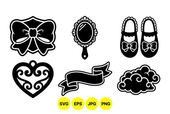 Vintage Chic Decorative Icons: A Versatile Graphic Asset for Local Business Branding